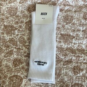 Ruxen LA White Crew Socks